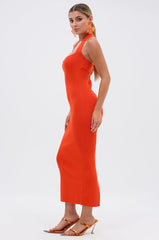 WISH YOU WELL MIDI DRESS IN ORANGE