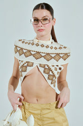 CROSSED KNITTED SWEATER
