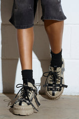 AZALEA WANG BEAGLE KHAKI FLAT SNEAKER