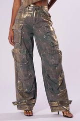 WAITING TIL NEXT YEAR METALLIC DENIM PANT