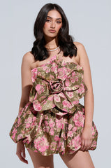 WILD CHILD BROCADE MINI DRESS
