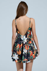 TROPICAL GETAWAY SATIN MINI DRESS