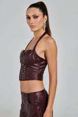 TEMPTATION'S BEST FRIEND CORSET IN BURGUNDY