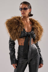 SPEND IT ALL FUR TRIM BOLERO