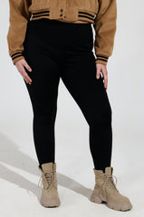 SNUGGLE FLEX FLEECE LEGGING EXTENDED SIZE IN BLACK