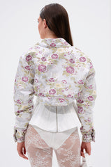 TEA FOR TWO BROCADE SHRUG