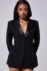 SCARLET CORSETED BLAZER