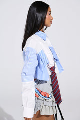 CASUAL FRIDAY CROPPED BUTTON UP SHIRT