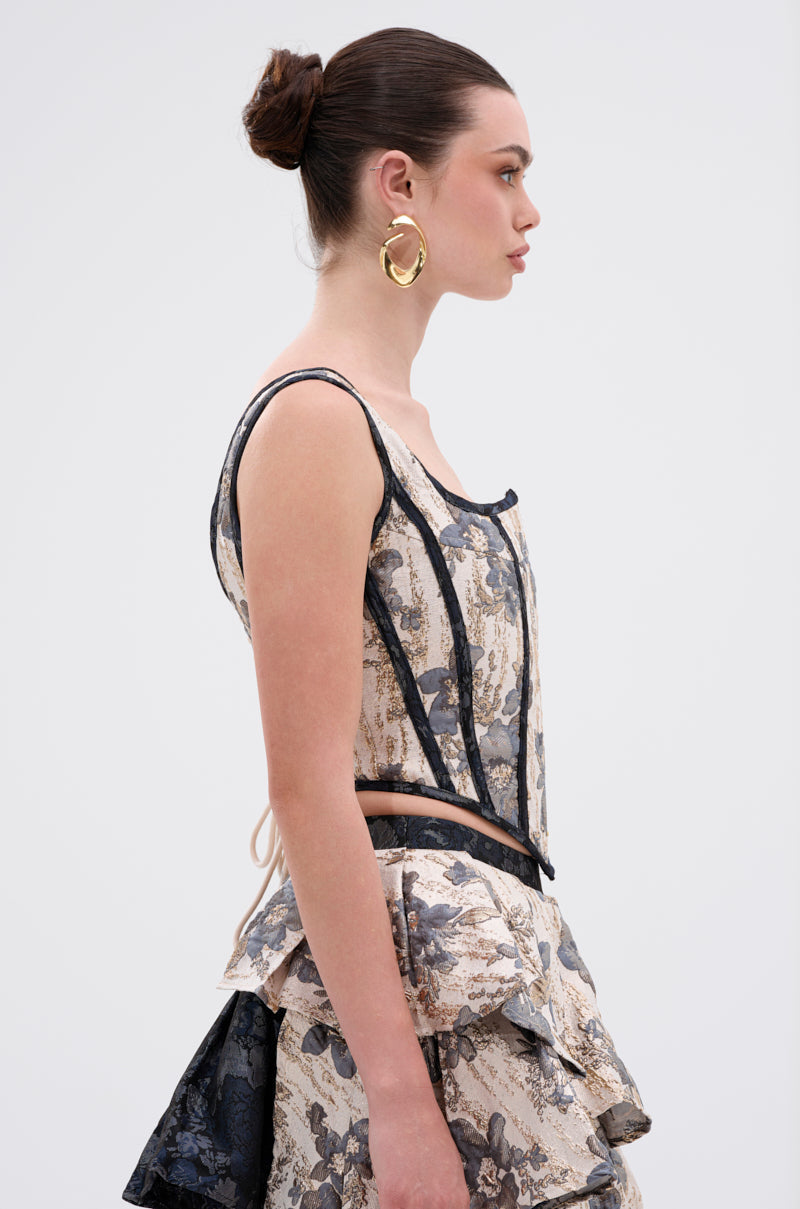 WON'T STOP MOVING BROCADE CORSET