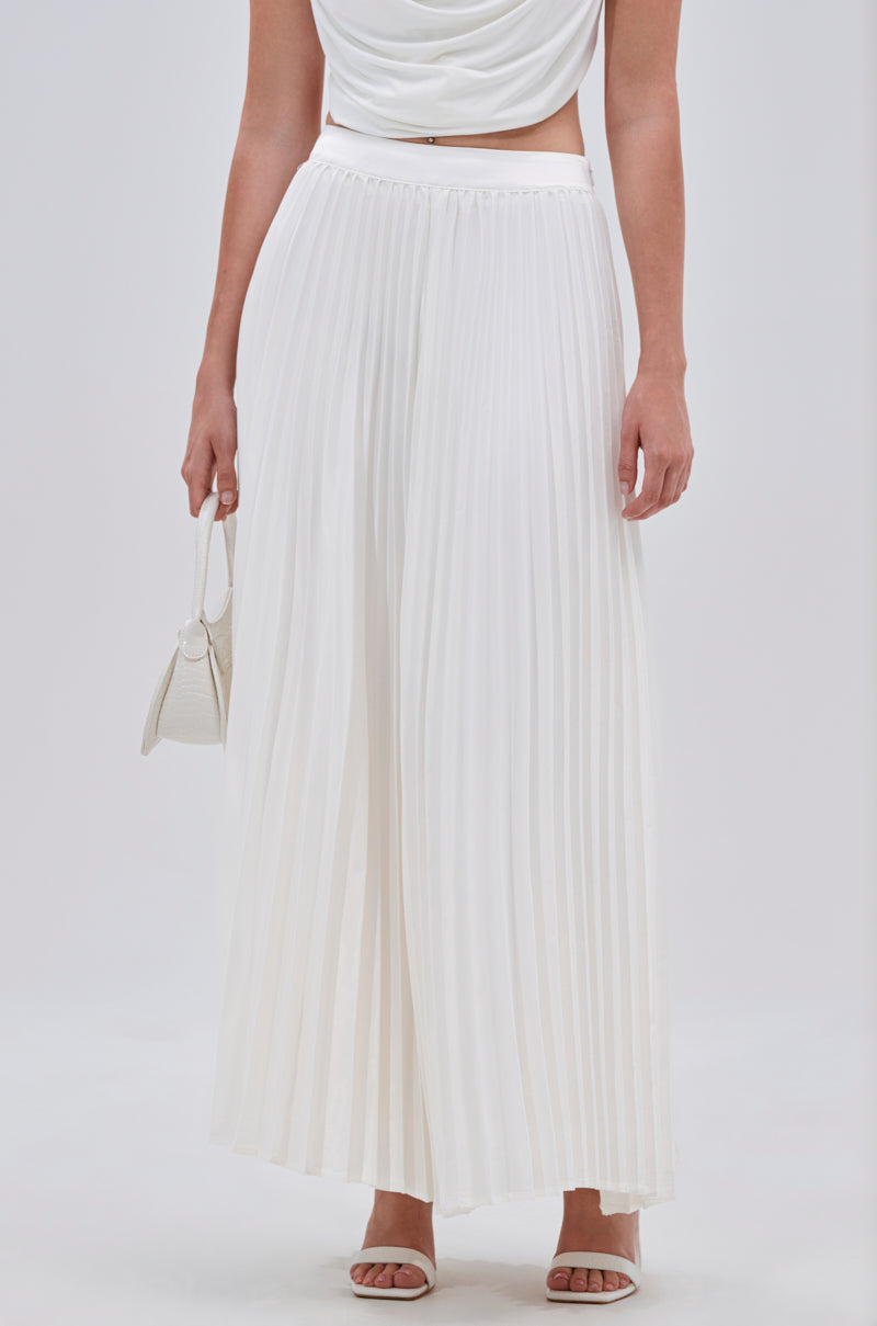 SWEET THING PLEATED SATIN MAXI SKIRT