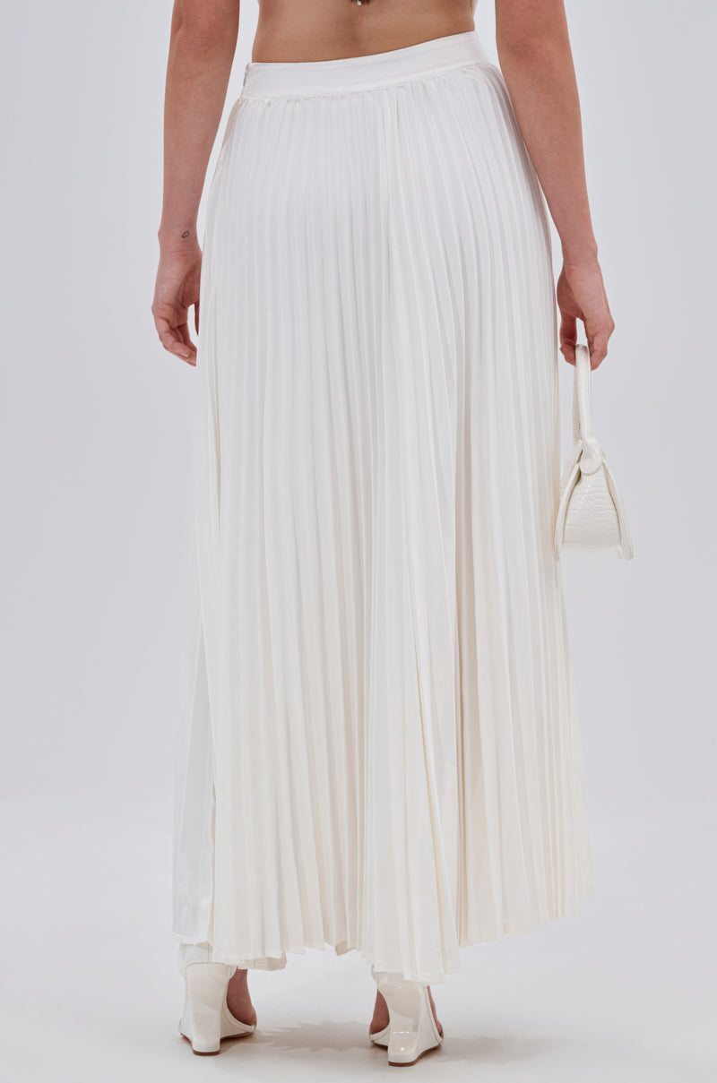 SWEET THING PLEATED SATIN MAXI SKIRT