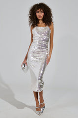 SAMANTHA SEQUIN MIDI DRESS