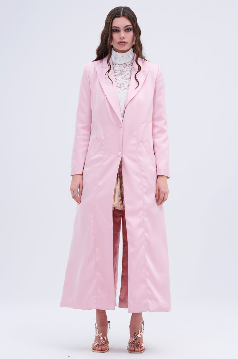 TAKE ME EVERYWHERE SATIN TRENCH