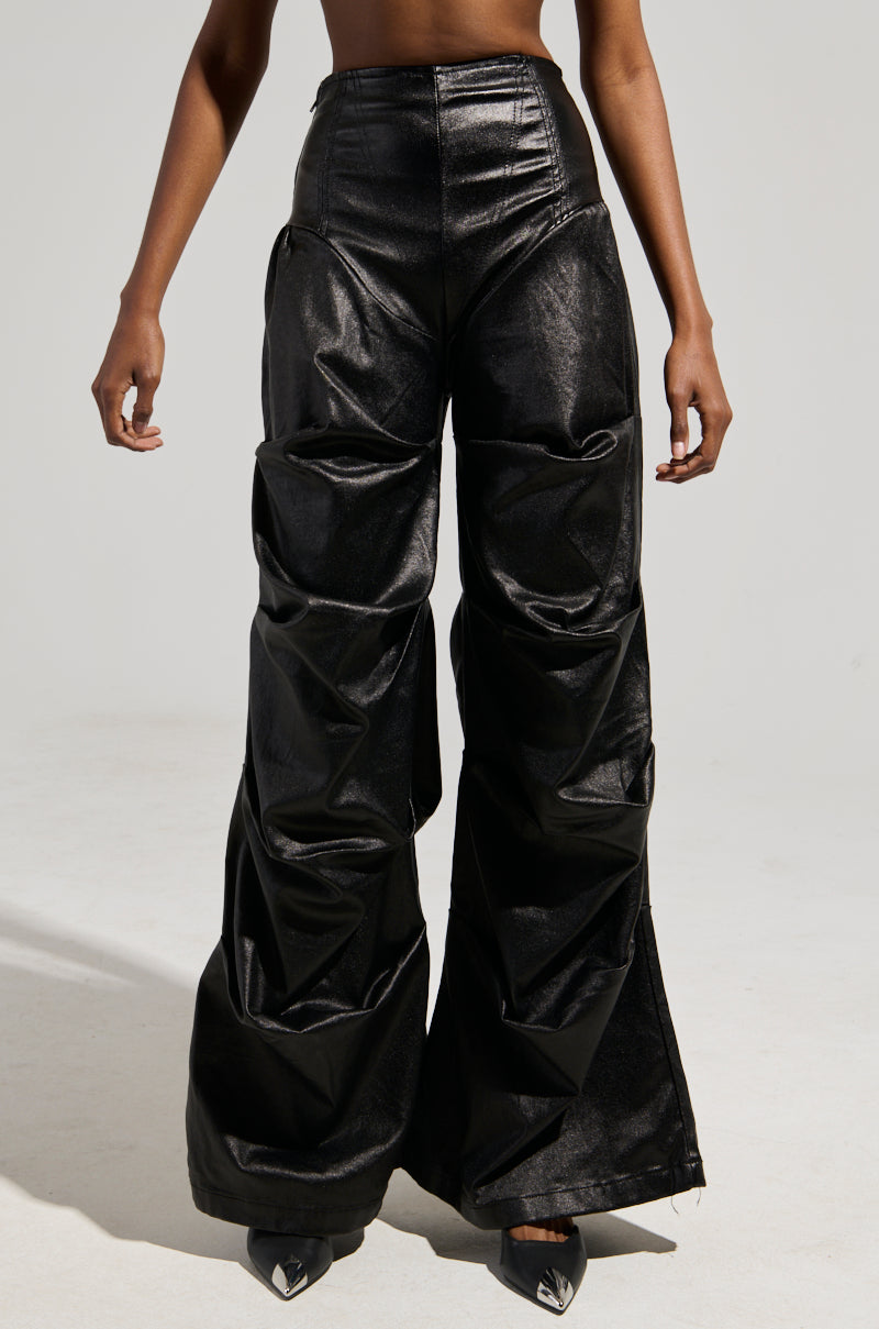 MIXED MESSAGES FAUX LEATHER PANT