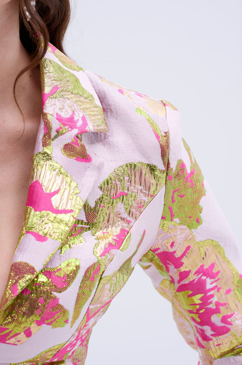 LOVELY FLORAL BROCADE BLOUSE