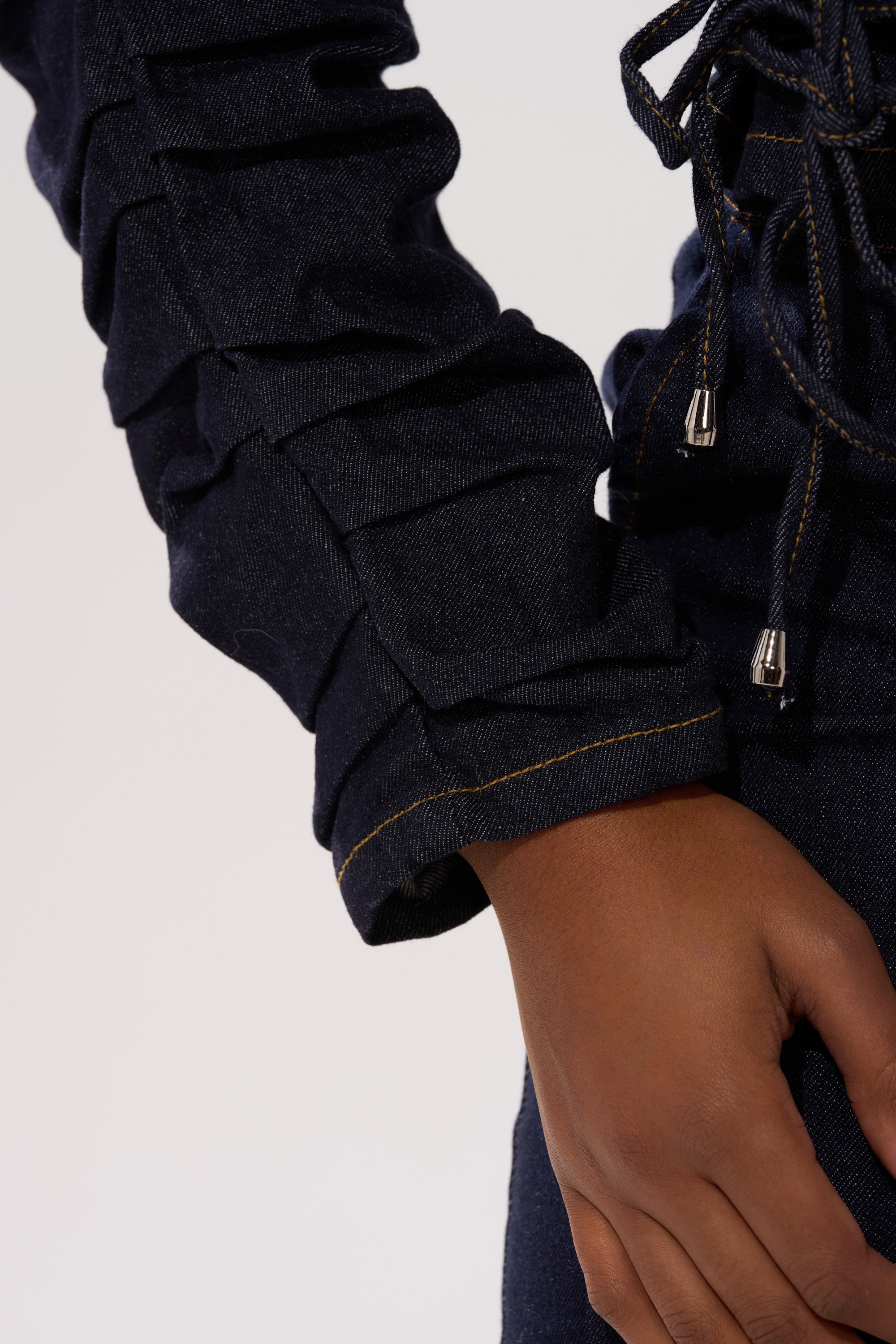 STRICTLY BUSINESS DENIM BLOUSE