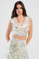 STAR OF THE SHOW SEQUIN CROP TOP