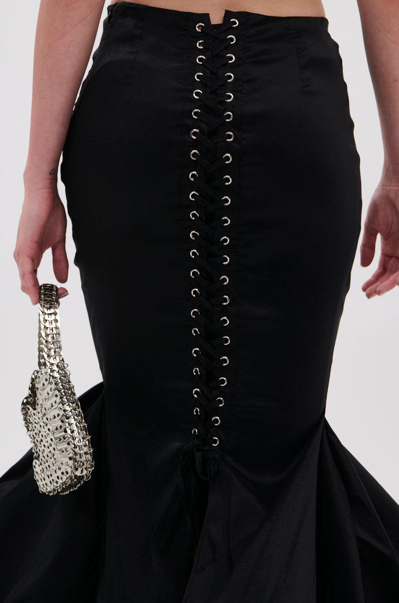 LADY LUX BUBBLE HEM MIDI SKIRT