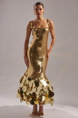LIFE OF THE PARTY SEQUIN MIDI DRESS