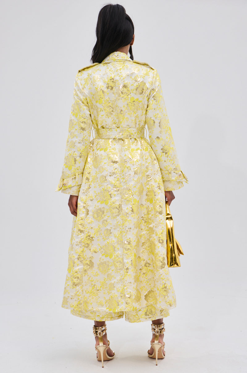 NO EXPECTATIONS BROCADE TRENCH