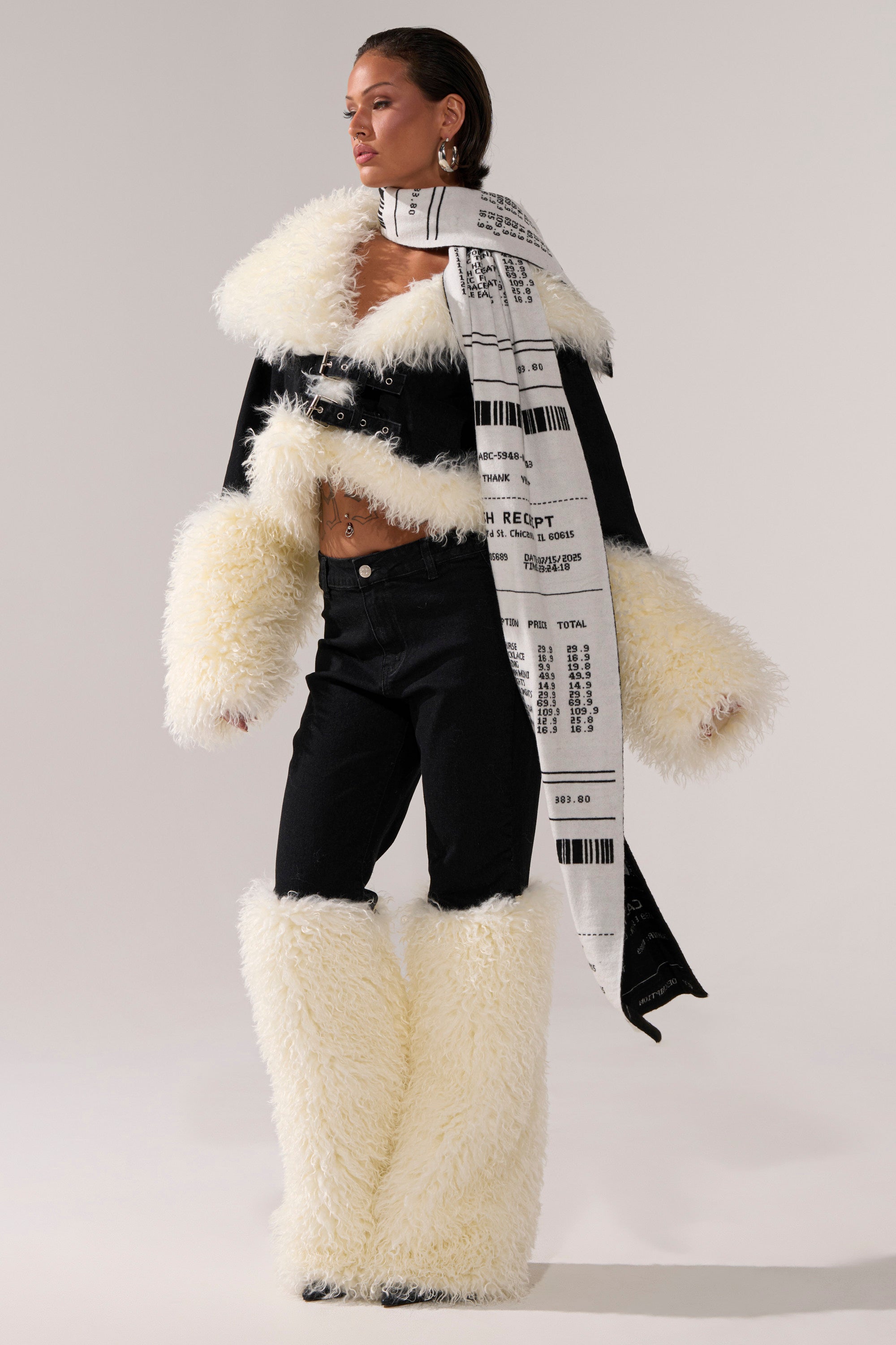 SITTING PRETTY FUR TRIM DENIM JACKET