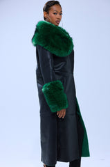 SEEING GREEN FUR TRIM TRENCH