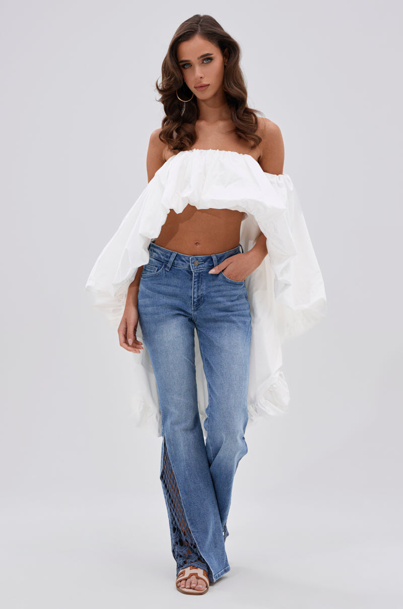 SUMMER DAYS RELAXED DENIM WITH EYELET OPENING