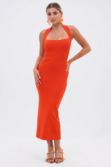 WISH YOU WELL MIDI DRESS IN ORANGE