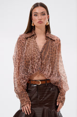 WILD SPIRIT HIGH LOW SHEER BLOUSE