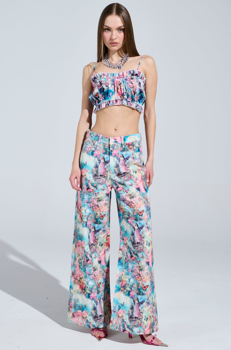 FEMALE FANTASY PRINTED DENIM PANTS