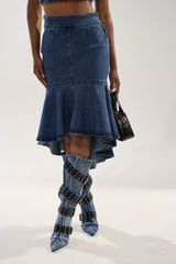 YOU WISH DENIM MIDI SKIRT