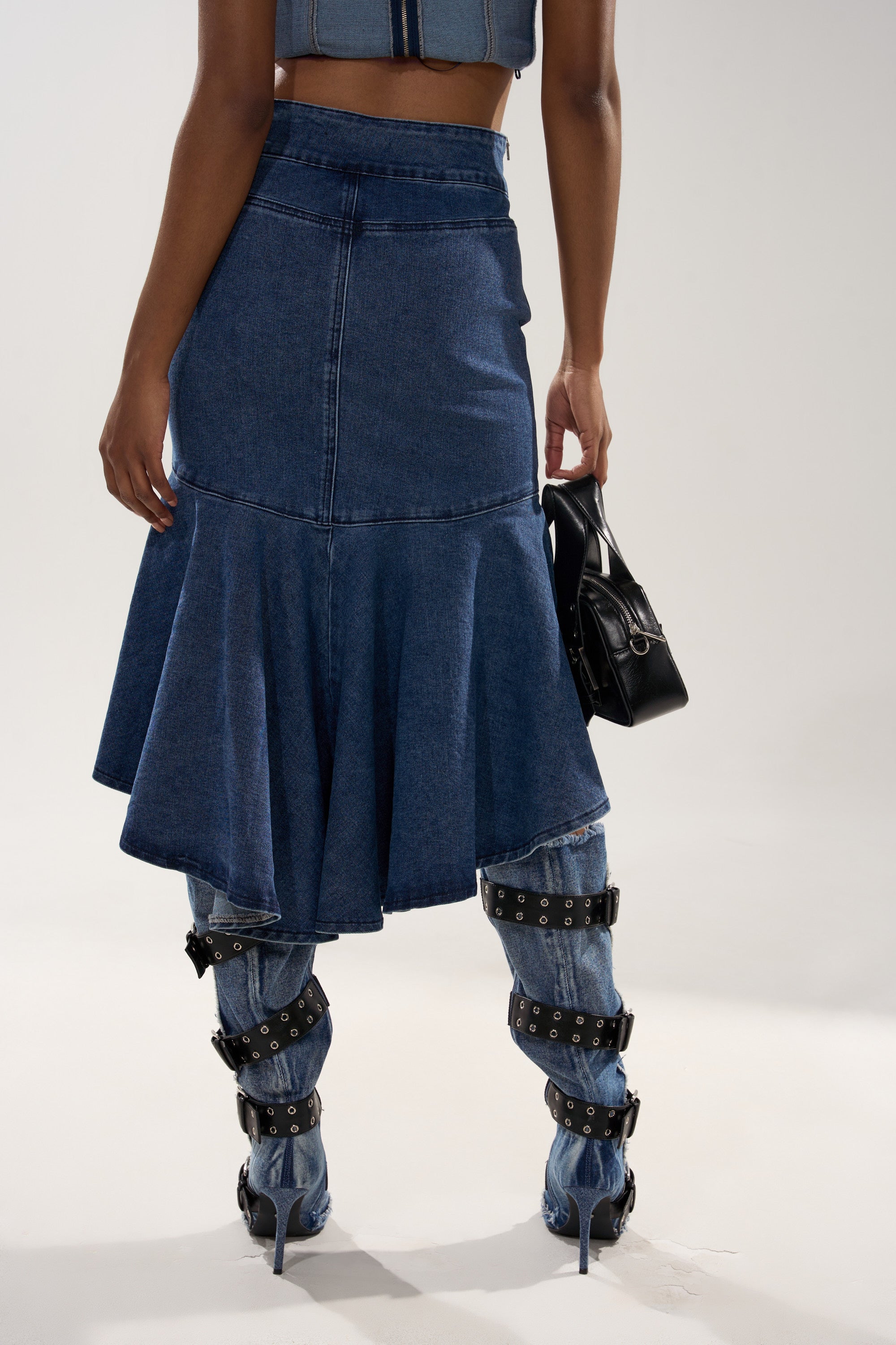 YOU WISH DENIM MIDI SKIRT