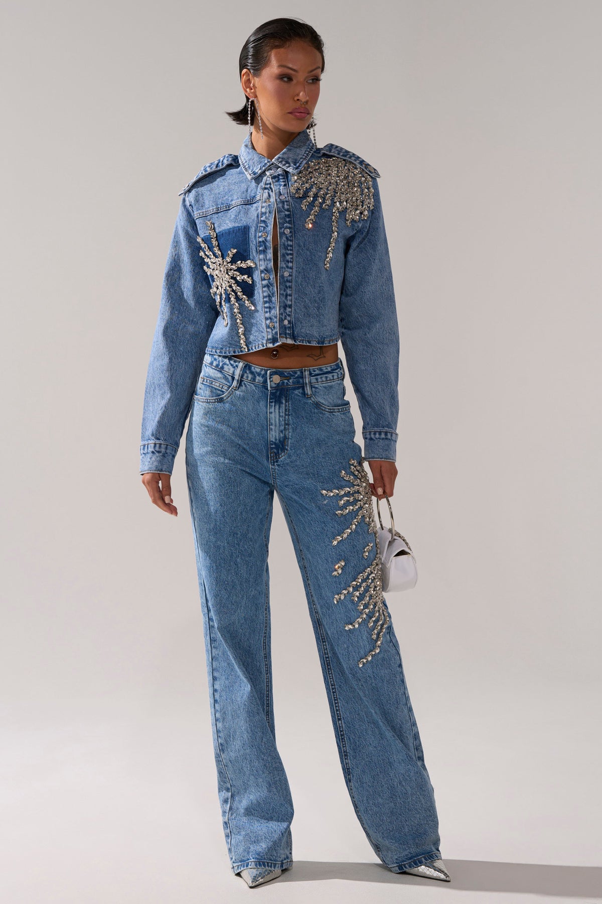 SPARKLE AND SHINE QUEEN RELAXED DENIM