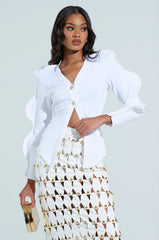 WAVY CARDIGAN IN WHITE