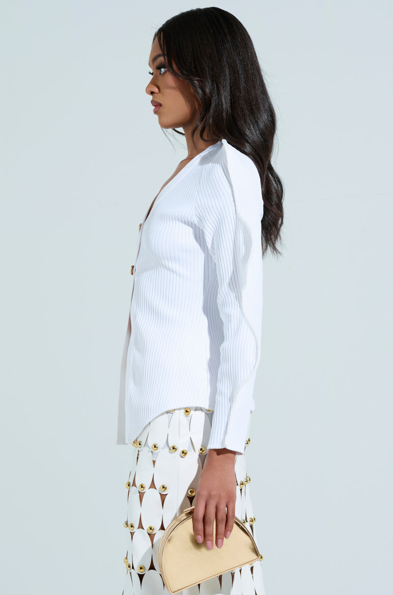 WAVY CARDIGAN IN WHITE