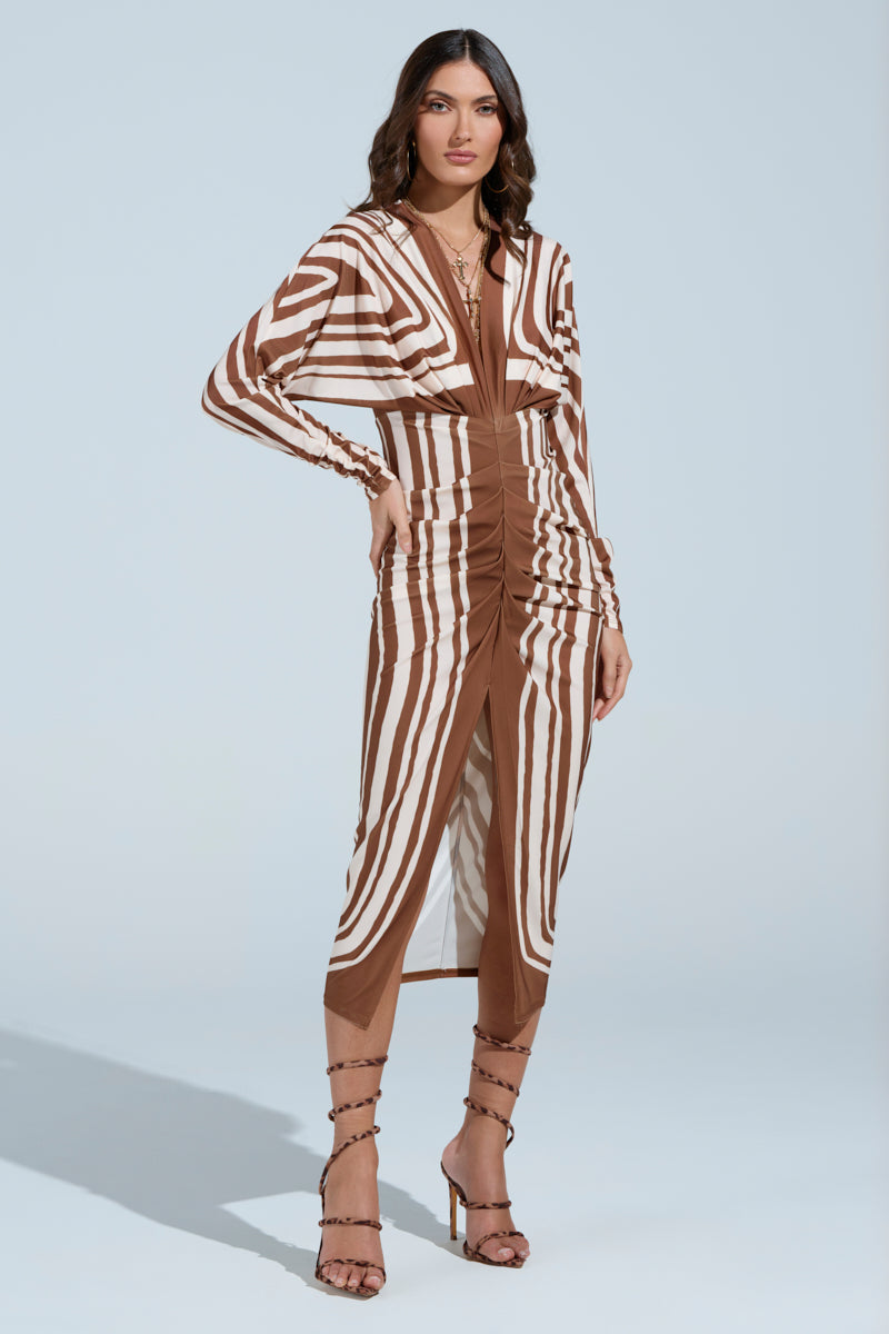 TEXT ME LATER SATIN MIDI DRESS