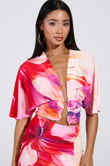 WILD FIRE FLORAL BLOUSE