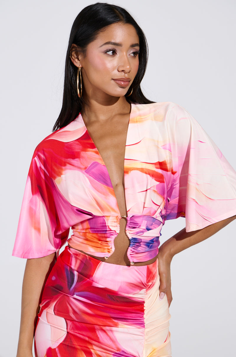 WILD FIRE FLORAL BLOUSE