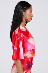 WILD FIRE FLORAL BLOUSE