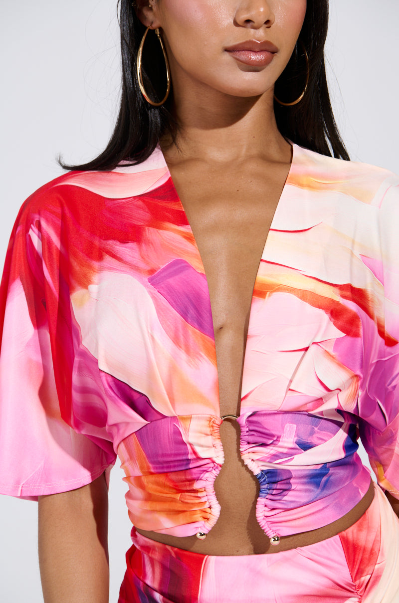 WILD FIRE FLORAL BLOUSE