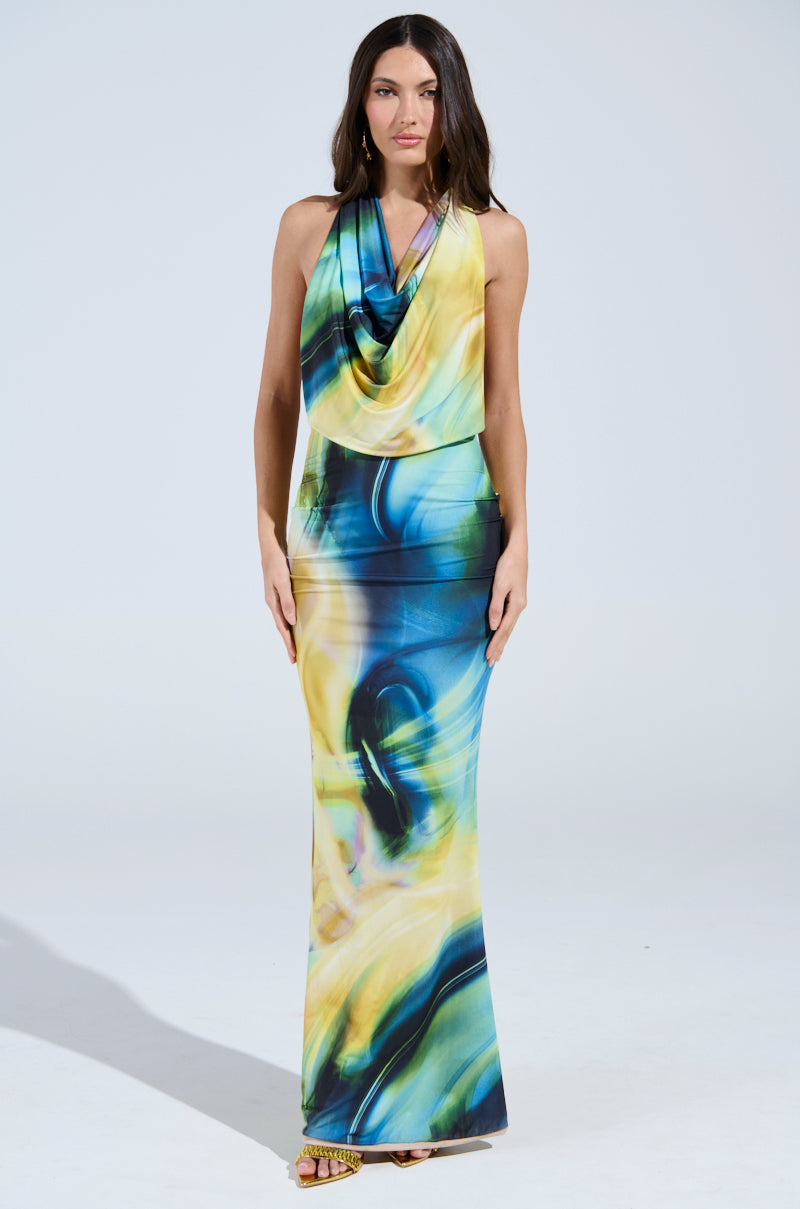 NOT IN THE MOOD PRINTED MAXI DRESS