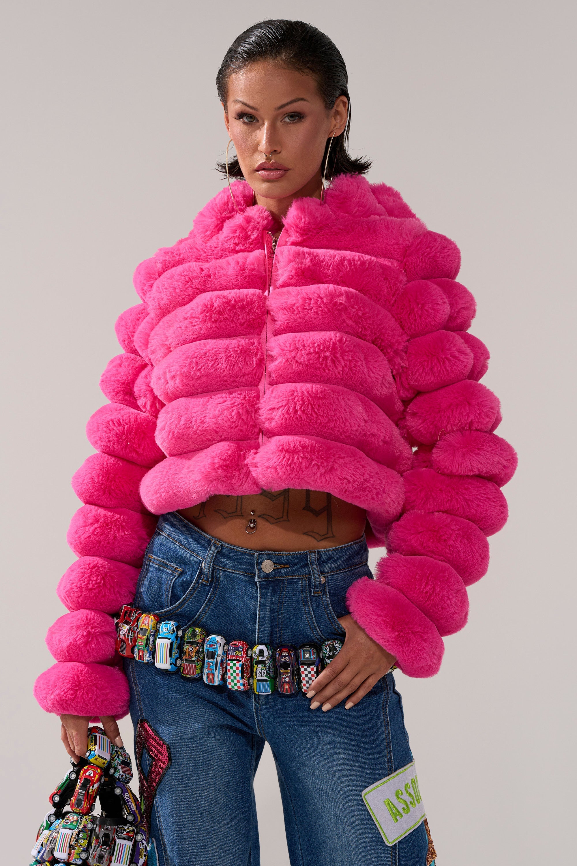 POPCORN FAUX FUR IN PINK