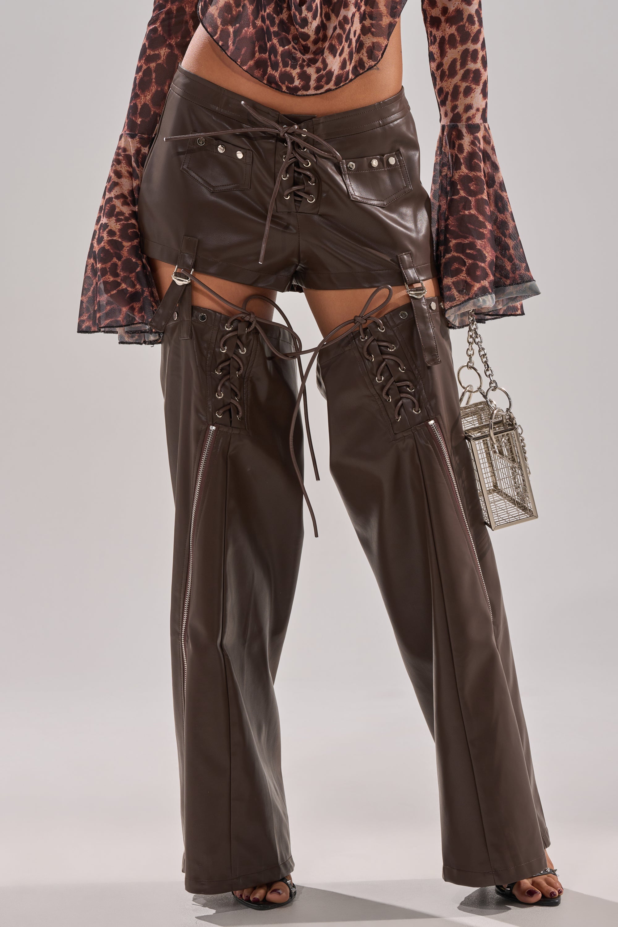 WANNA BE FAUX LEATHER CHAPS