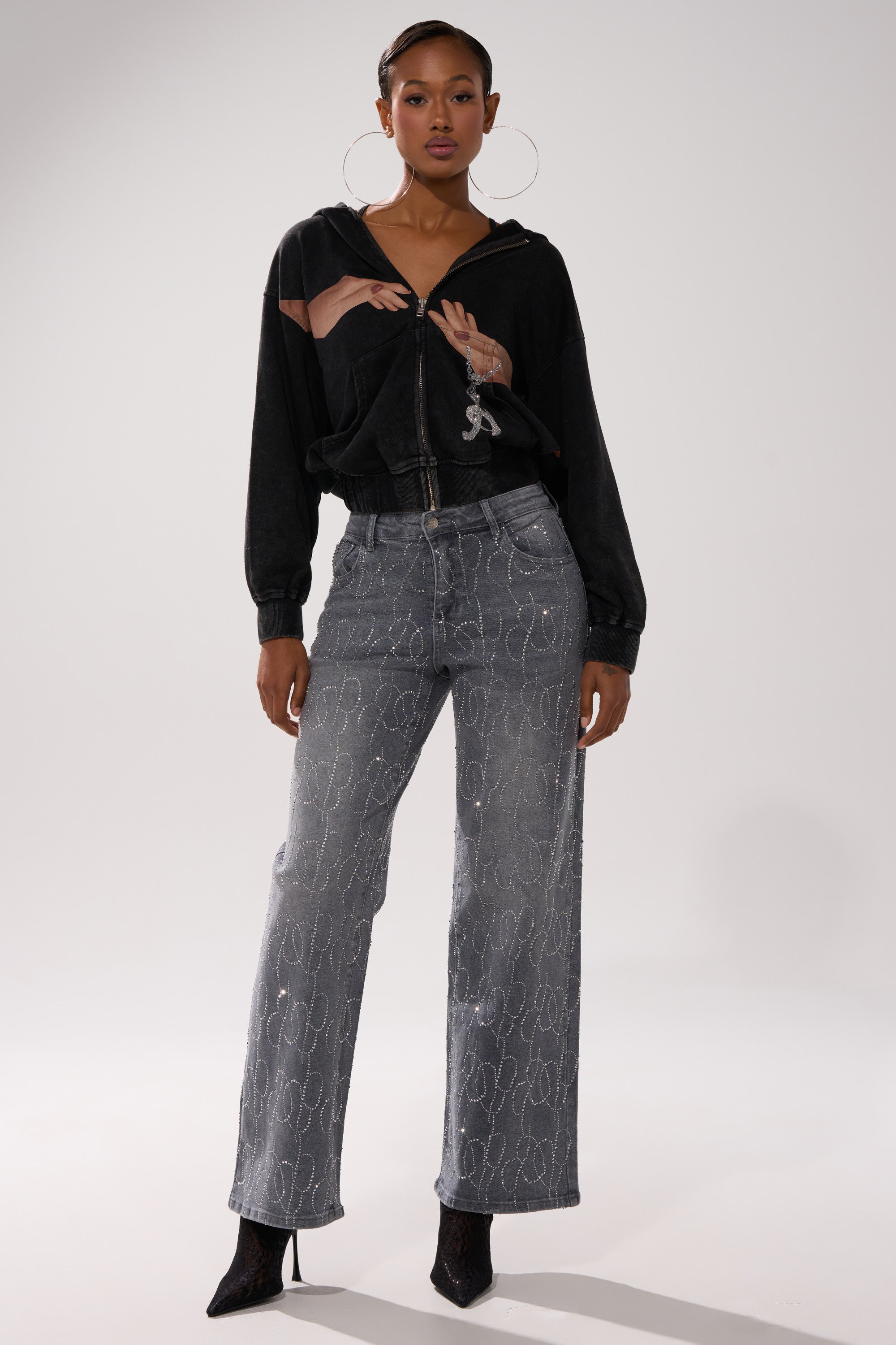 PERFECT LIKE ME EMBELLISHED DENIM
