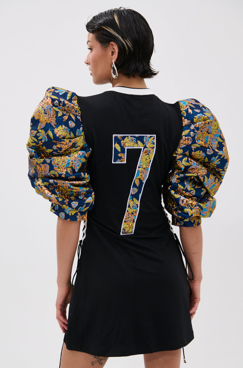 VIBIN ON THE SIDELINES JERSEY MINI DRESS