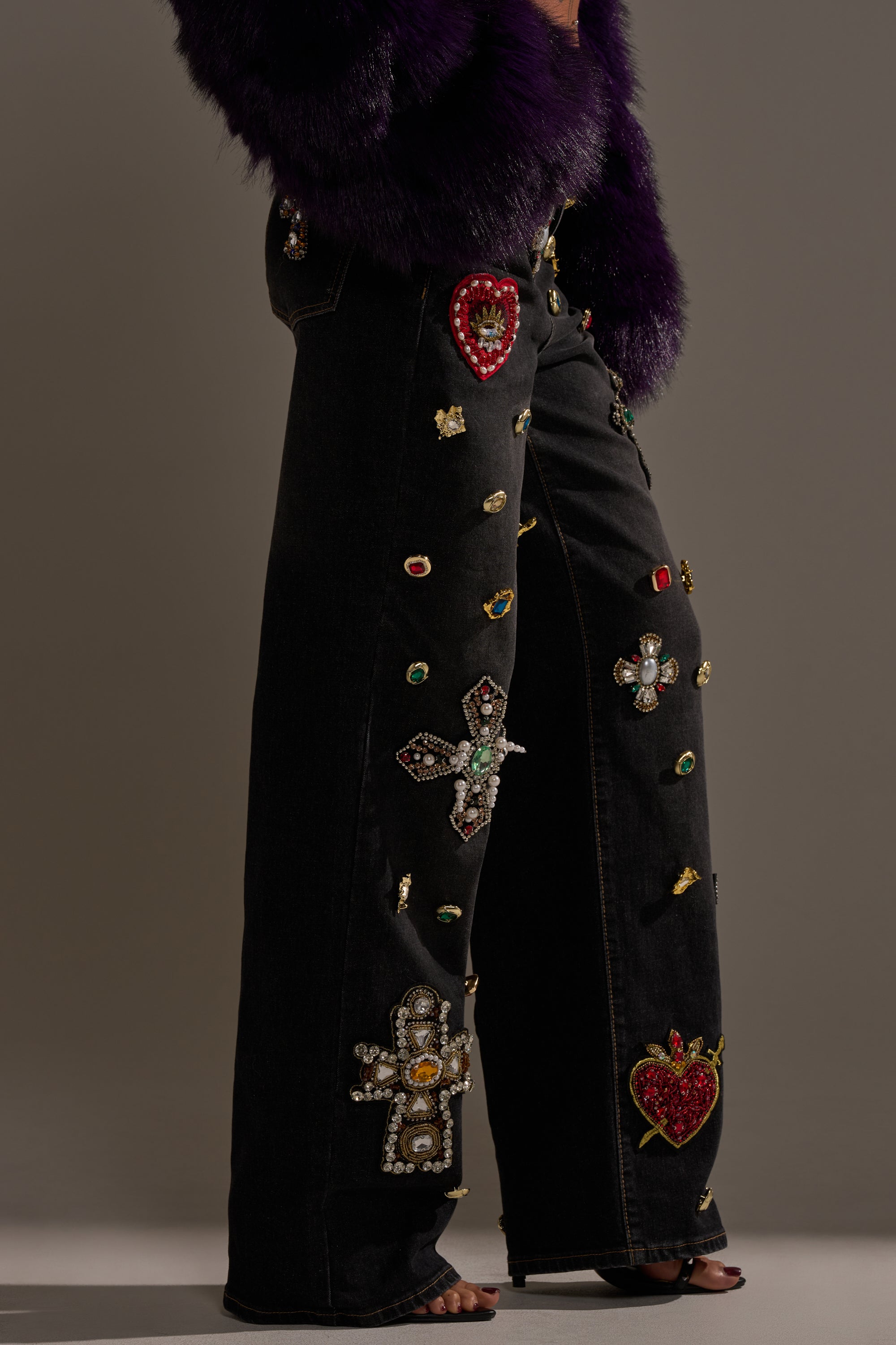 FEELING EXTRA BLESSED EMBELLISHED DENIM