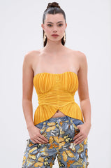 KEEP GOING PLISSE CORSET IN YELLOW