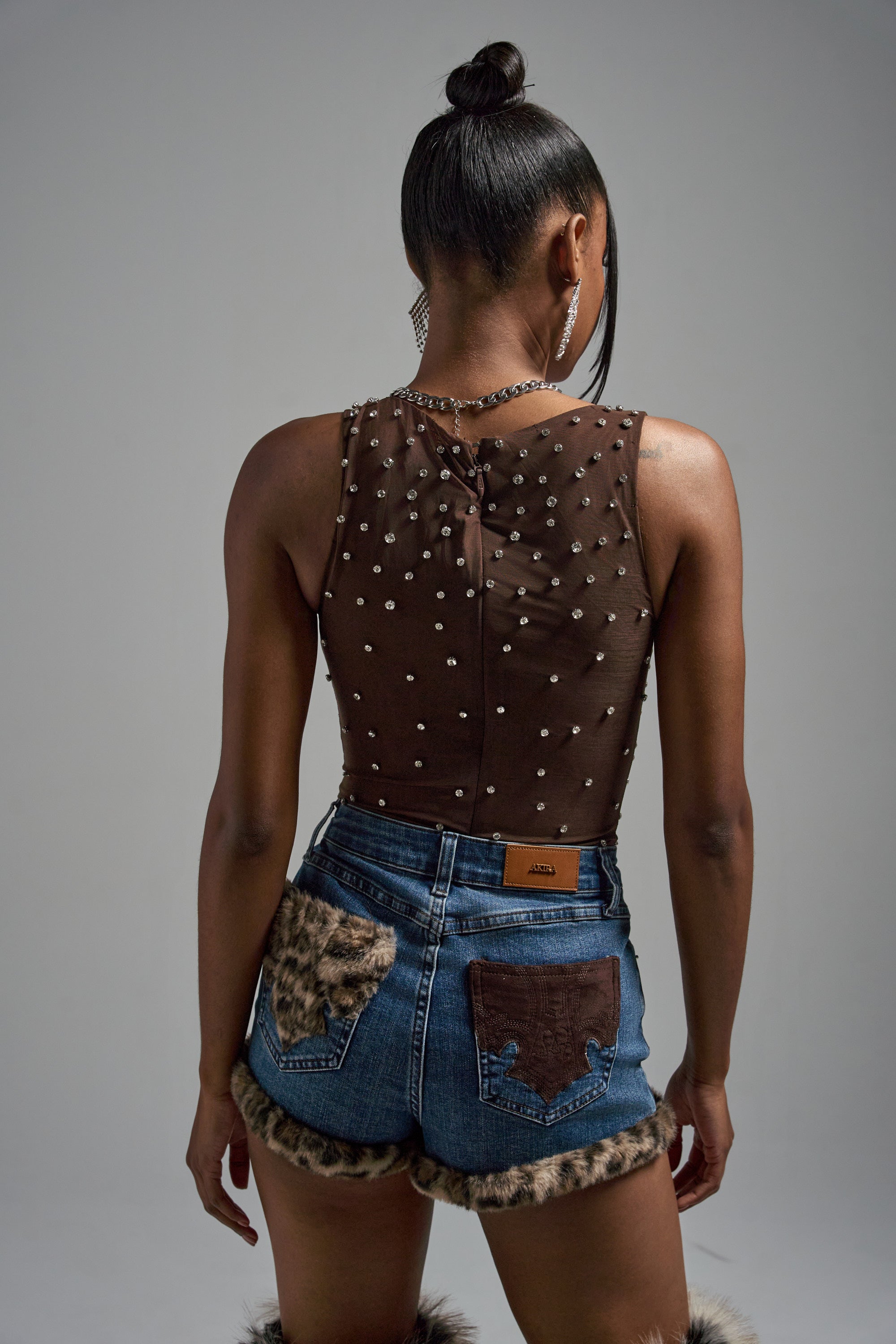 POP IT OFF QUEEN RHINESTONE BODYSUIT
