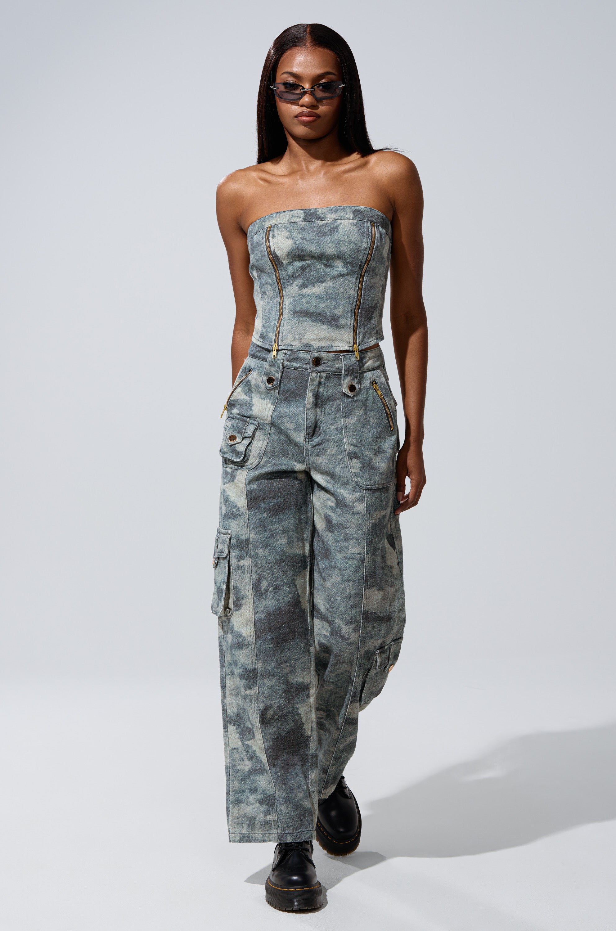 STEPH CAMO DENIM CORSET