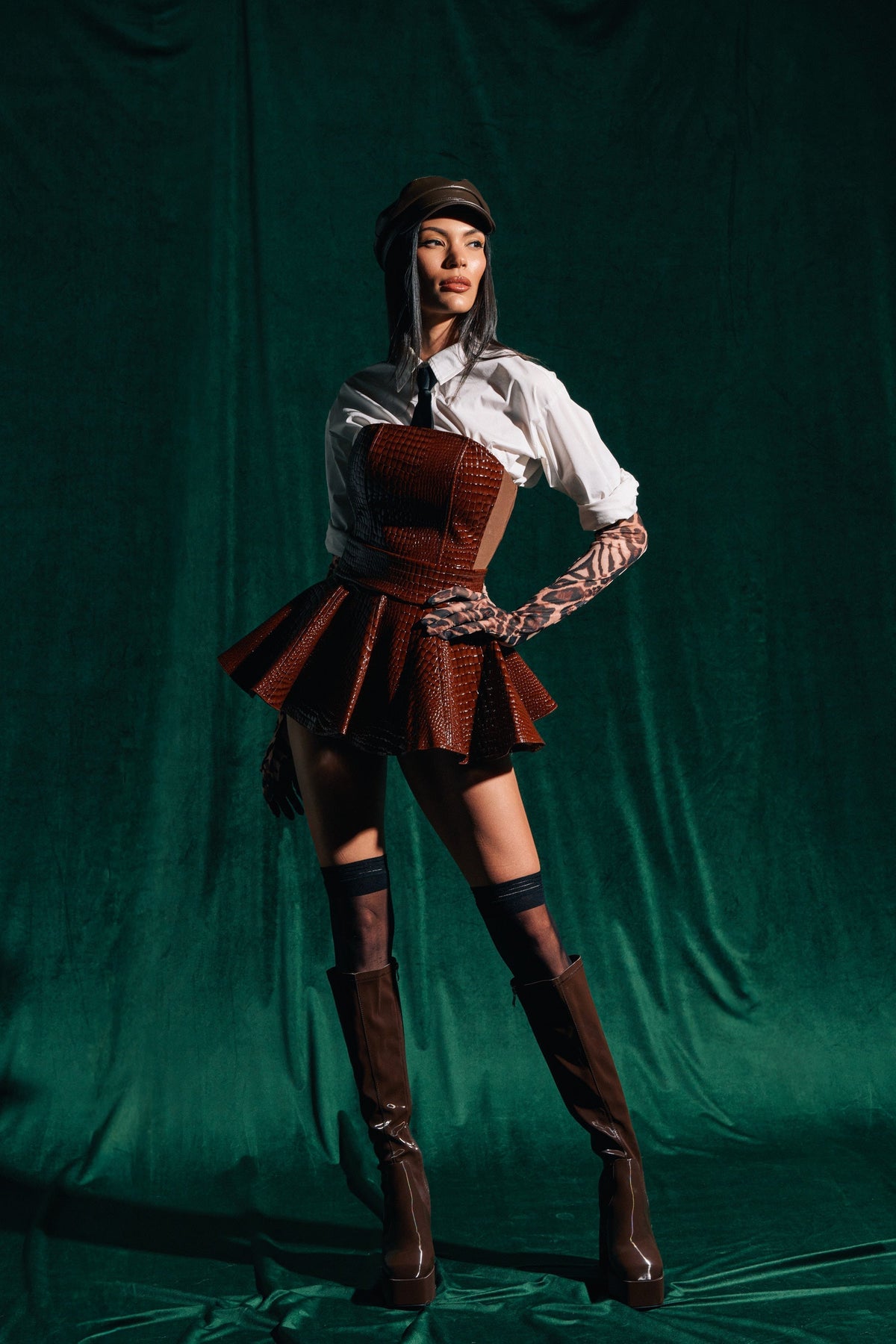 TOO GOOD FOR YOU CROCODILE MINI SKIRT